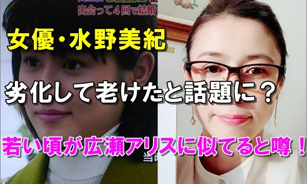 比較画像 水野美紀は劣化して老けた 若い頃が広瀬アリスに似てると噂 R40 Headline